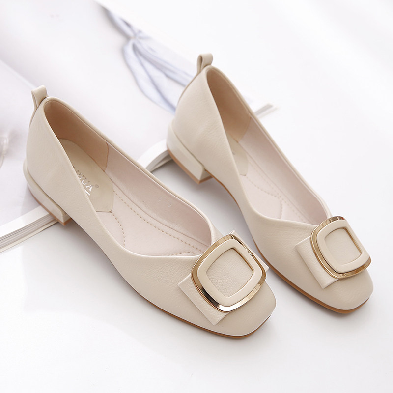 粗跟单鞋女20i23新款春秋百搭女鞋子软底软皮女士高跟鞋中年妈妈,女鞋,浅口单鞋,淘宝优惠券,粉丝福利购,淘宝优惠卷