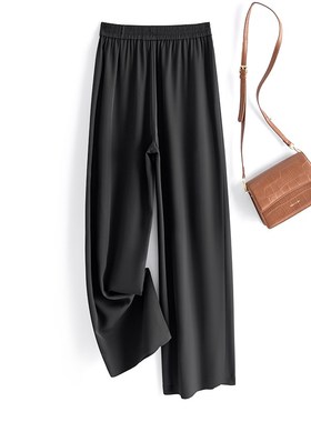 阿月大码休闲薄款阔腿裤女202A4夏装新款松紧腰女士拖地裤200斤