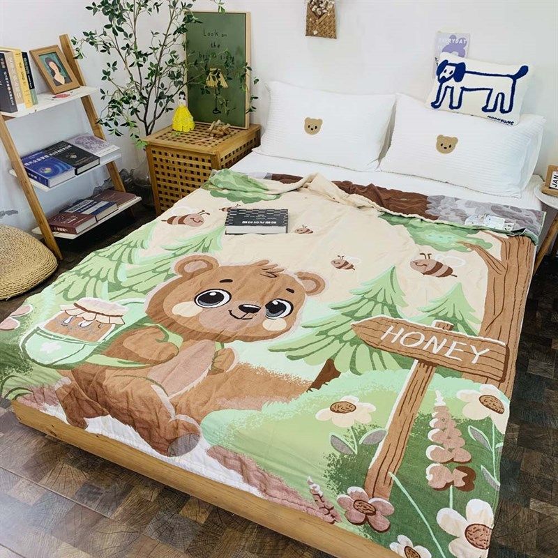 新款单人空调被夏凉q被春秋纱布成人儿童被子色织提花纱布毯,床上用品,化纤被,淘宝优惠券,粉丝福利购,淘宝优惠卷