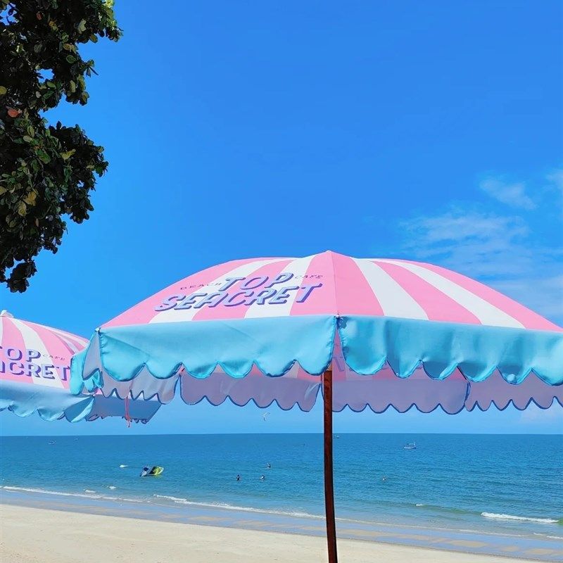 大号伸缩雨棚遮阳伞户外庭院伞粉色条纹摆摊伞咖S啡店露营帐篷大,住宅家具,遮阳伞,淘宝优惠券,粉丝福利购,淘宝优惠卷