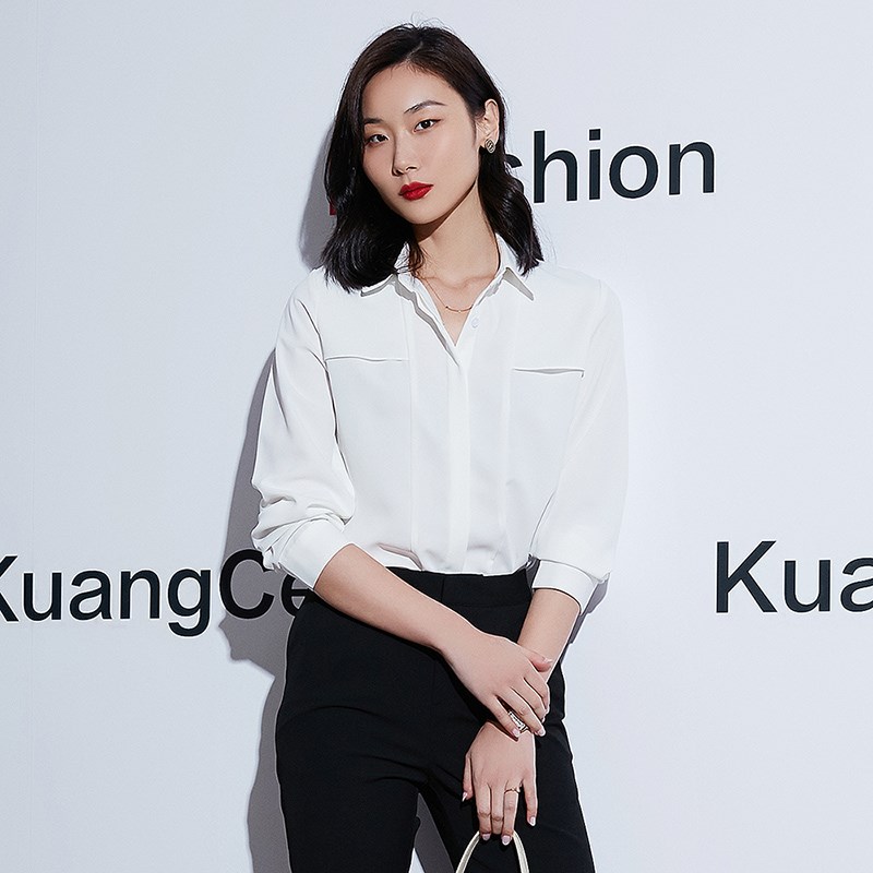 职业衬衫套装女春款白色衬衣两件套4S店售楼部置T业顾问销售工作