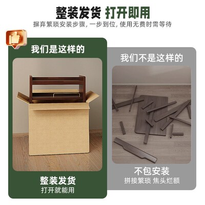 实木收纳置物架茶具杯子咖啡博古架黑胡I桃木水杯架转角桌面展示