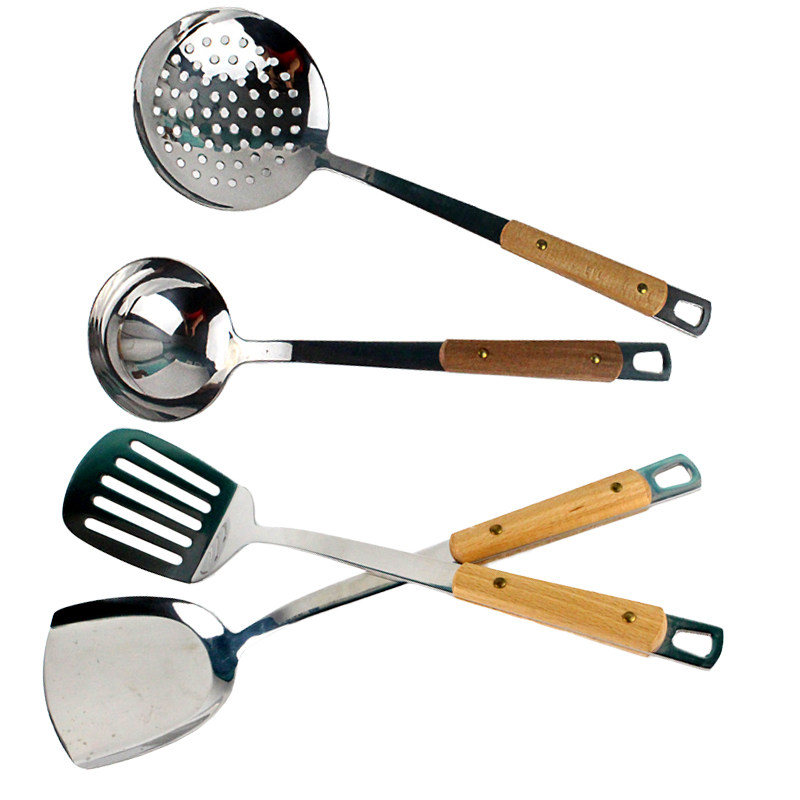 国风木锅铲炒菜铲子厨具铁菜铲长炒勺一体漏勺平铲,厨房/烹饪用具,全套勺铲,淘宝优惠券,粉丝福利购,淘宝优惠卷