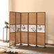 新竹编屏风复古做旧折屏客厅办公室入户玄关