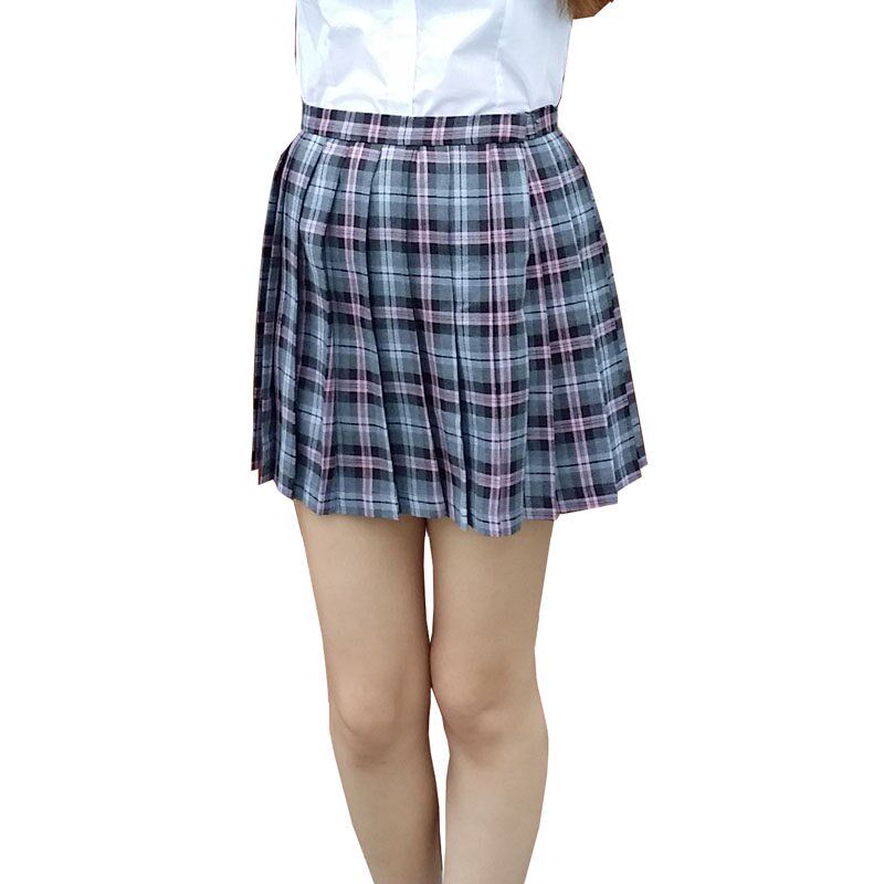 日系JK制服裙百褶裙校供裙学生校服灰I粉格无内衬有口袋厚料调节