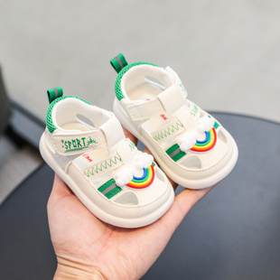 夏季学步鞋男宝宝凉m鞋女透气婴儿鞋子软底防滑1一2岁小童机能鞋