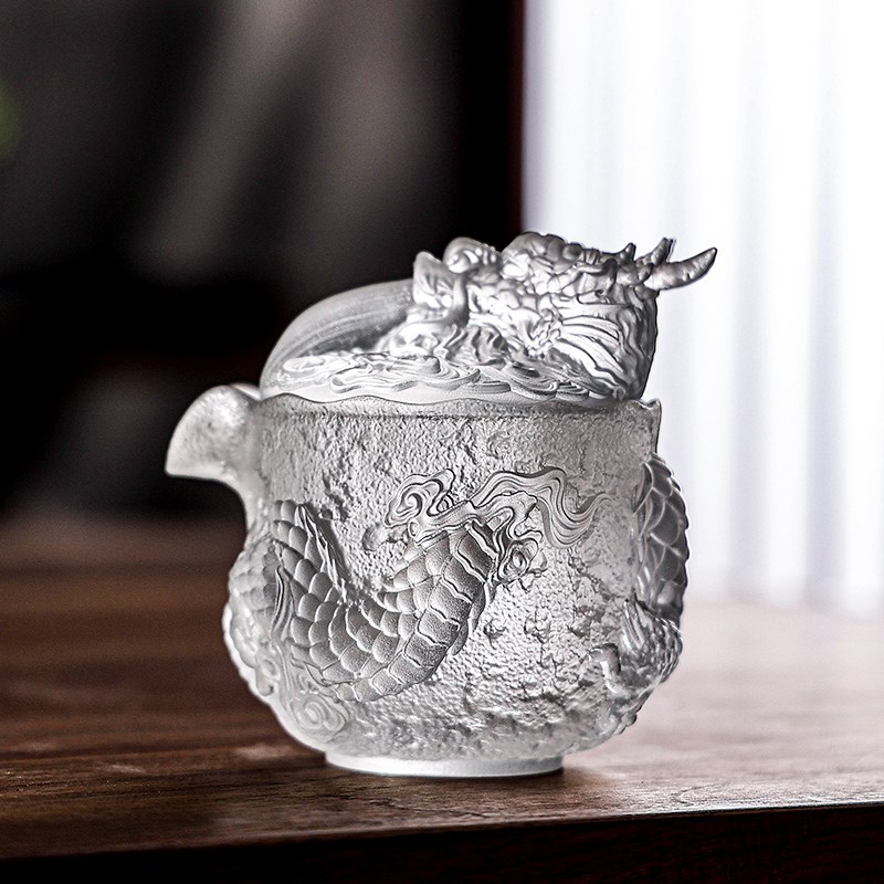 游龙琉璃盖c碗泡茶器手工防烫大号茶碗手抓壶品茗茶杯功夫茶具礼