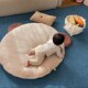 婴幼儿圆形爬行垫游戏垫拆洗地垫韩国刺绣大号宝宝帐篷地毯