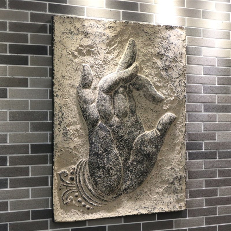 中式浮雕挂件仿古禅意招财佛手玄关墙饰家居装饰品壁饰拈花微笑