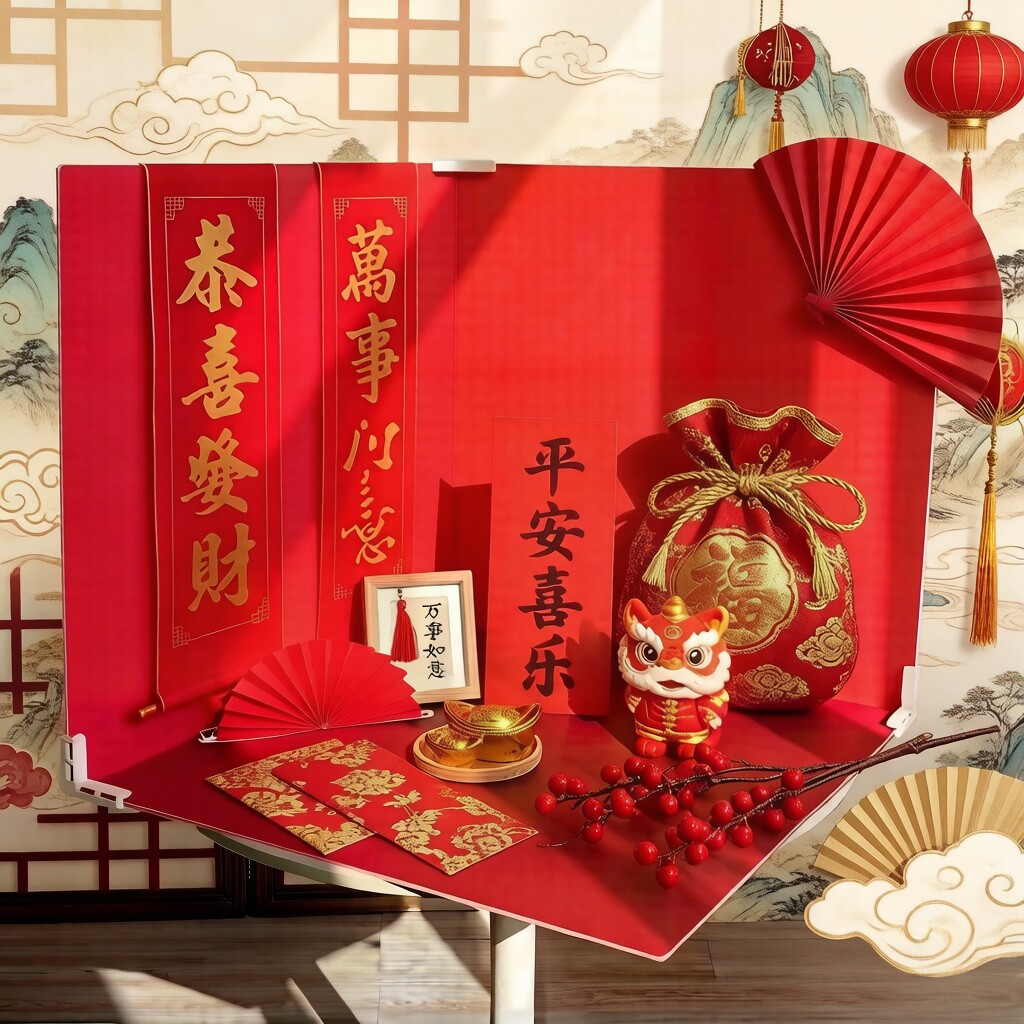 红色拍照背景板摄影道具背景纸中国风新年节日喜庆拍摄圣诞背景布