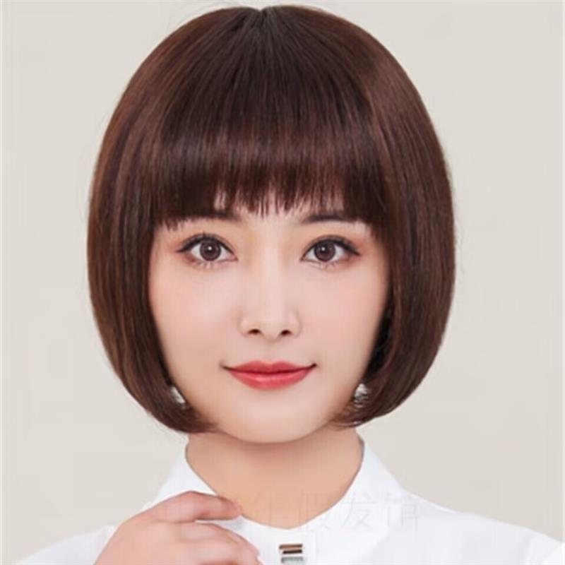 新款假发女短发中老年妈妈彷真发波波头时尚潮流减龄圆脸全头发套