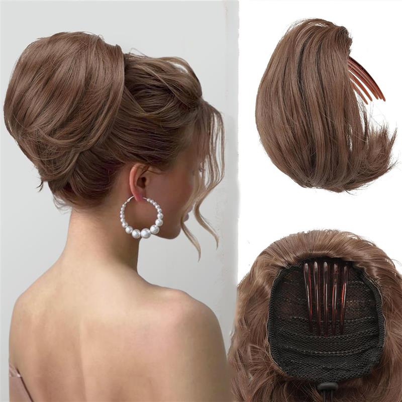欧美覆古假发女插梳赫本发包新娘旗袍盘发花苞头高马尾ponytails