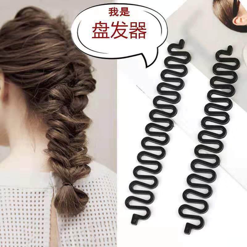 韩国东大门新款女式复古蝴蝶结丸子头百变盘发器盘发棒女编发工具