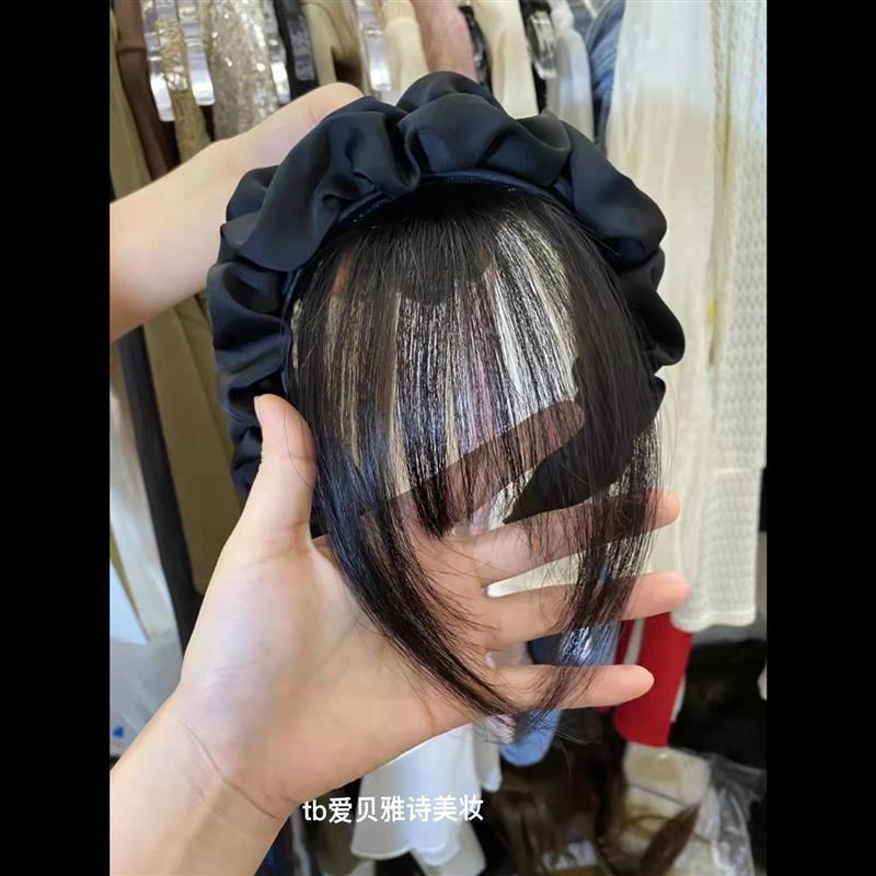 甜度增加100分 发箍空气假刘海女式齐刘海自然前额一体假发片发卡