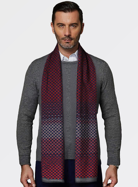 新款男士围巾冬季加厚保暖礼盒装送男友高档休闲百搭围脖舒适防寒