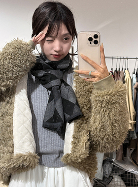 简约秋冬围巾高级感2025新款围脖休闲保暖仿羊绒礼盒装节日送礼