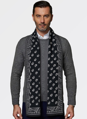 2025新款男士围巾秋冬季加厚保暖礼盒装送男友高档围脖舒适防寒