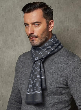 2025爆款男士围巾秋冬季加厚保暖礼盒装送男友高档围脖舒适防寒