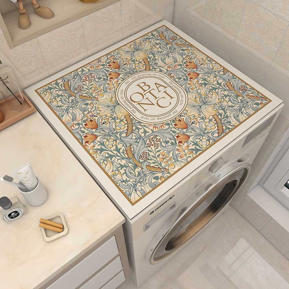 滚筒洗衣机盖布防水盖垫皮革防尘罩布冰箱顶垫床头柜台面垫子