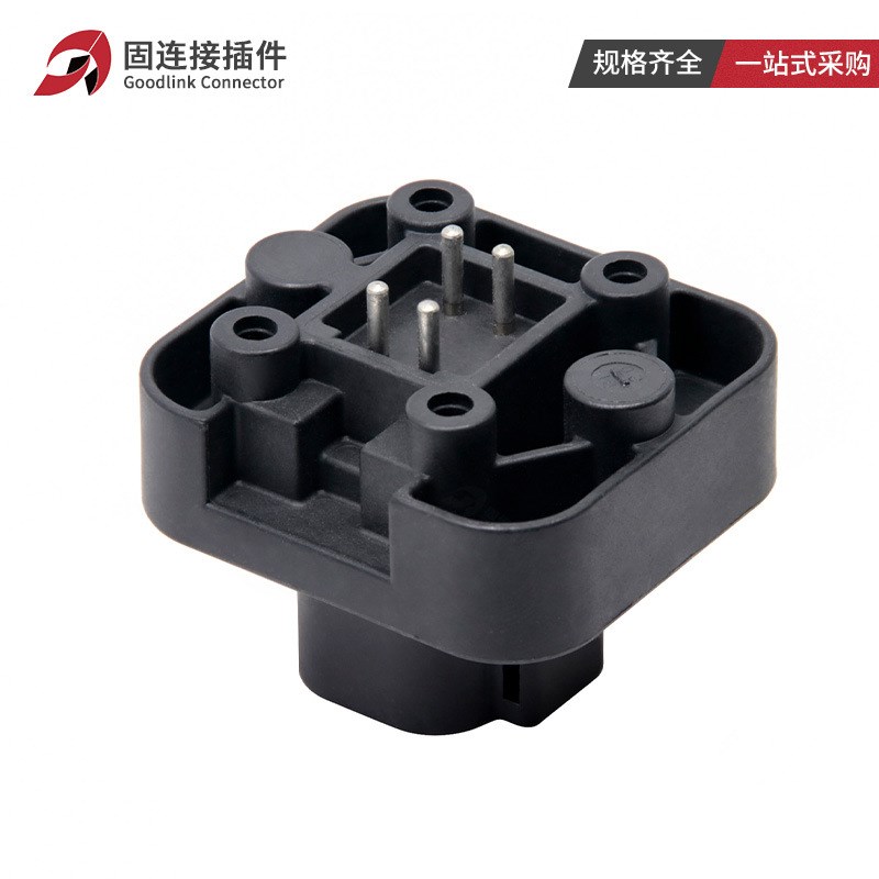 德驰型DT15-4PB 汽车连接器4孔黑色直针座防水接插件公母线束插头