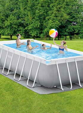 INTEX26792支架儿童游泳池家庭加厚大泳池户外移动水池养鱼池PVC