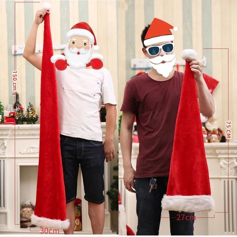 Extended Super Lonng Christmas Santa Hat Children Adults Chr