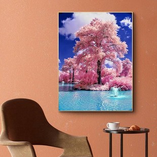 ToKwer Painting Eiffel Rhinestone Beach Landscape Diamond