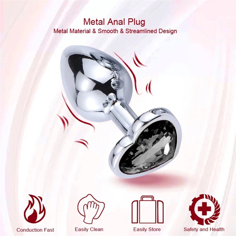 3PCS SML Metalk Anal Plug Butt Plug Sex Toy Butt Toy for Wom