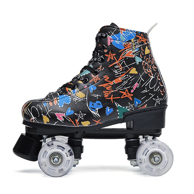 Roller Skates Adult 2024 Doubzle Row Four Wheel Full Set Col