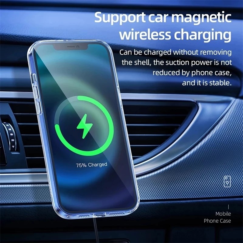 Transparent Magnetpic Magnet Case For iPhone 11 12 13 Pro Ma