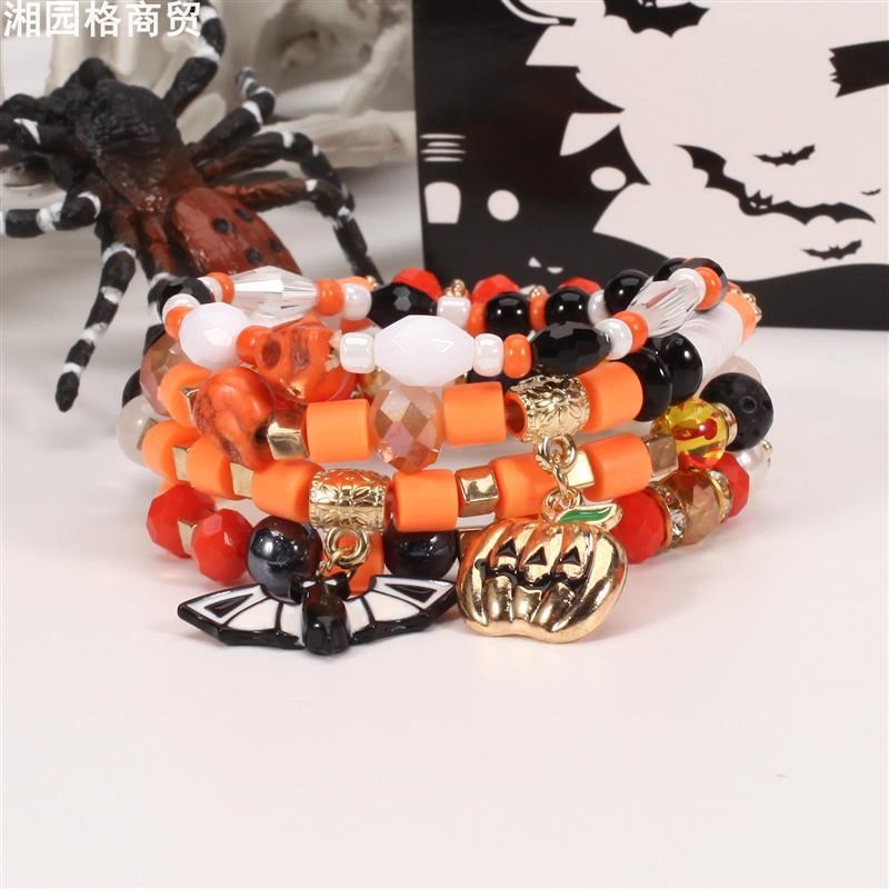 Halloween gMulti layer Bat Pumpkin Spider Bracelet 万圣节手