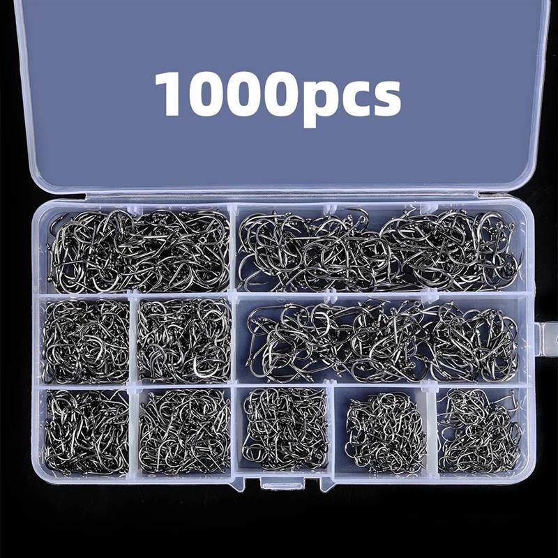 1000PCS Fishing Hooks Set High CarFbon Steel Sharp Durable B
