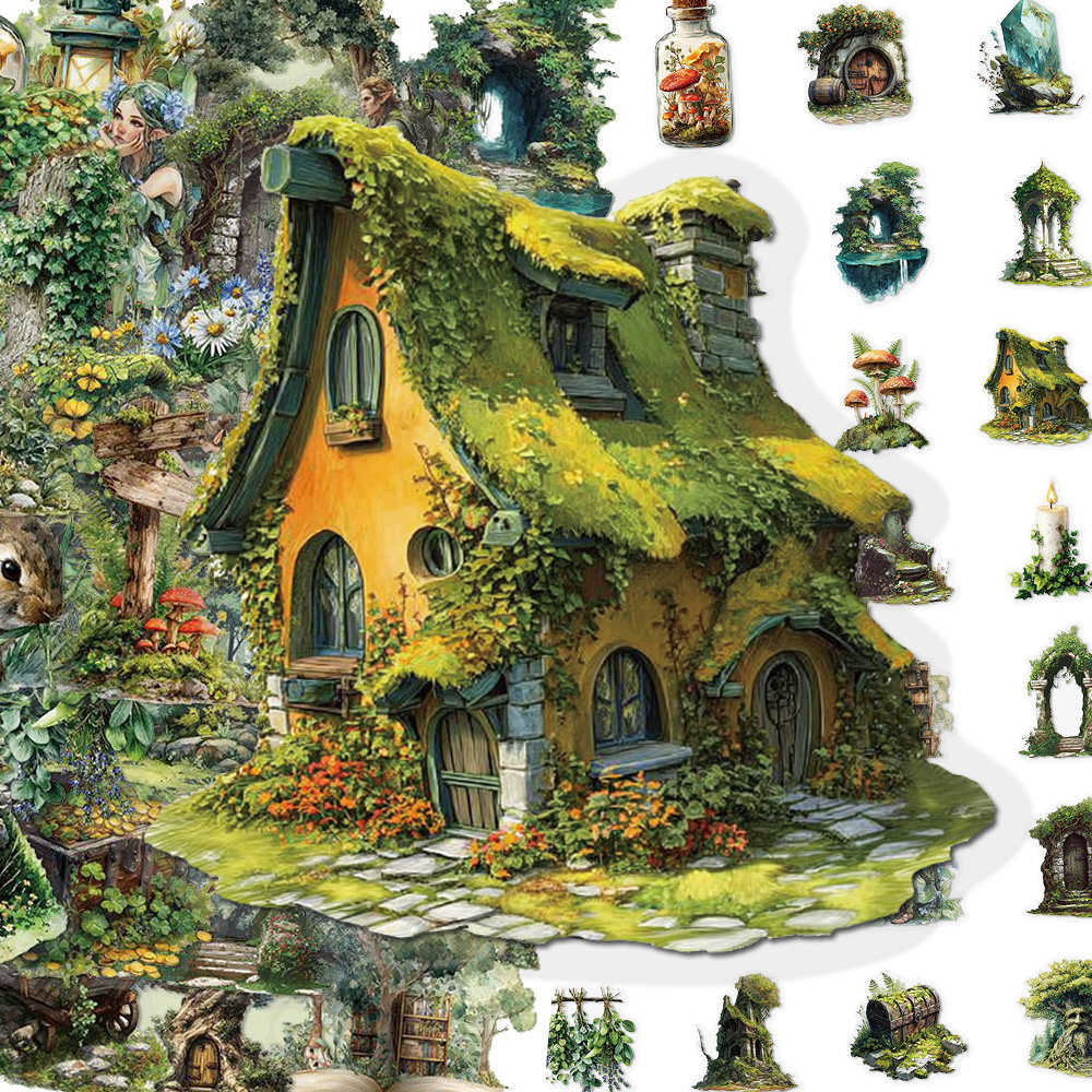 森林主题PET贴纸ins森系童话梦幻装饰素材diy手账手机壳笔记贴画,文具电教/文化用品/商务用品,贴纸/立体贴纸,淘宝优惠券,粉丝福利购,淘宝优惠卷