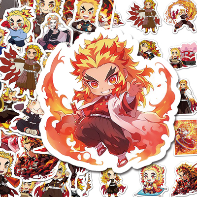 鬼灭之刃Q版贴纸rengoku炼狱杏寿郎动漫人物卡通笔记本手机壳贴画