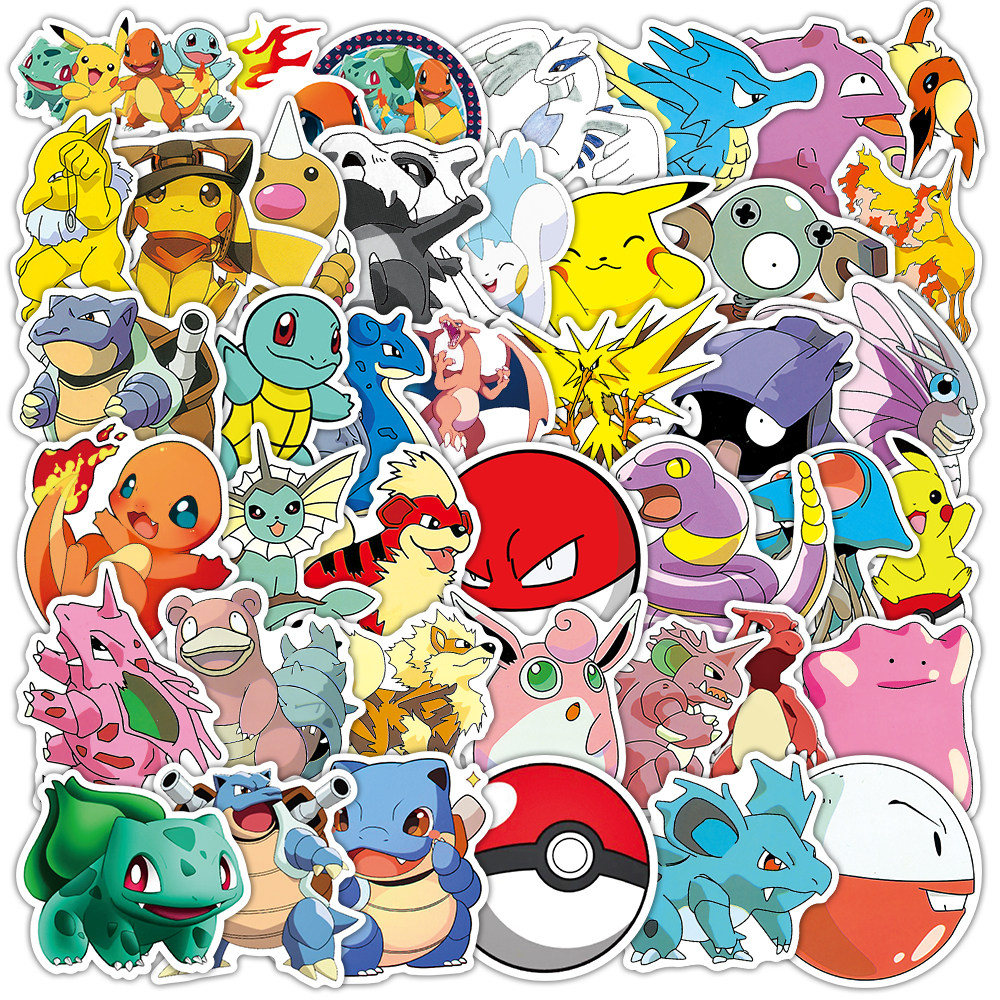 宠物小精灵贴纸宝可梦杰尼龟皮卡丘超梦彩绘神奇宝贝周边手帐贴画