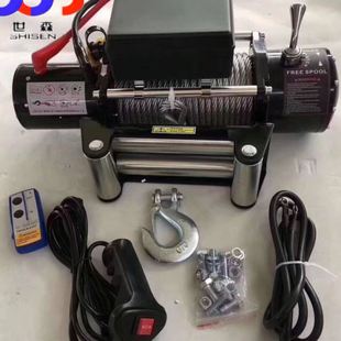 电动牵引绞盘 农机具绞盘 插秧机防水电动绞磨 12V 24V