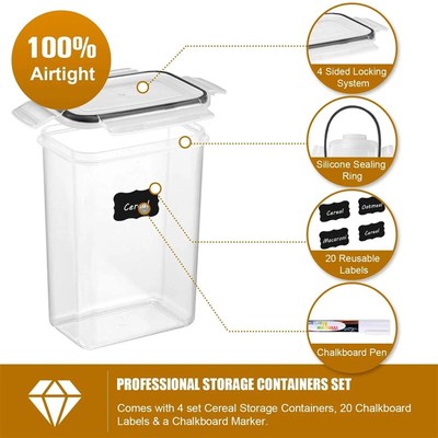 Kitchen 7pgcs Food Containers Set BPA Free Plastic Airtight