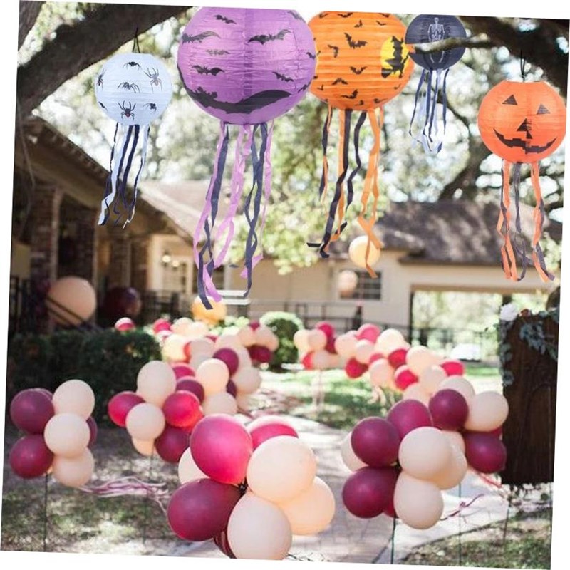 3pcs Halloweenl Decorations Paper Pumpkin Lanterns Hanging