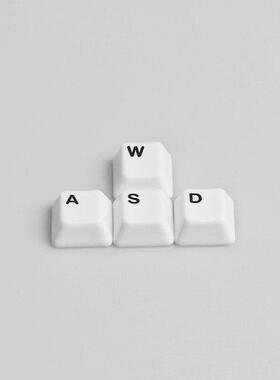 GlazekStudio陶瓷键帽原厂高度机械键盘键帽纯白有刻-无刻WASD