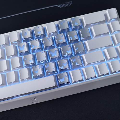 蝴蝶爱心键帽原厂高度适配wooting迈从Ace68魔导士EZ63前行者X87