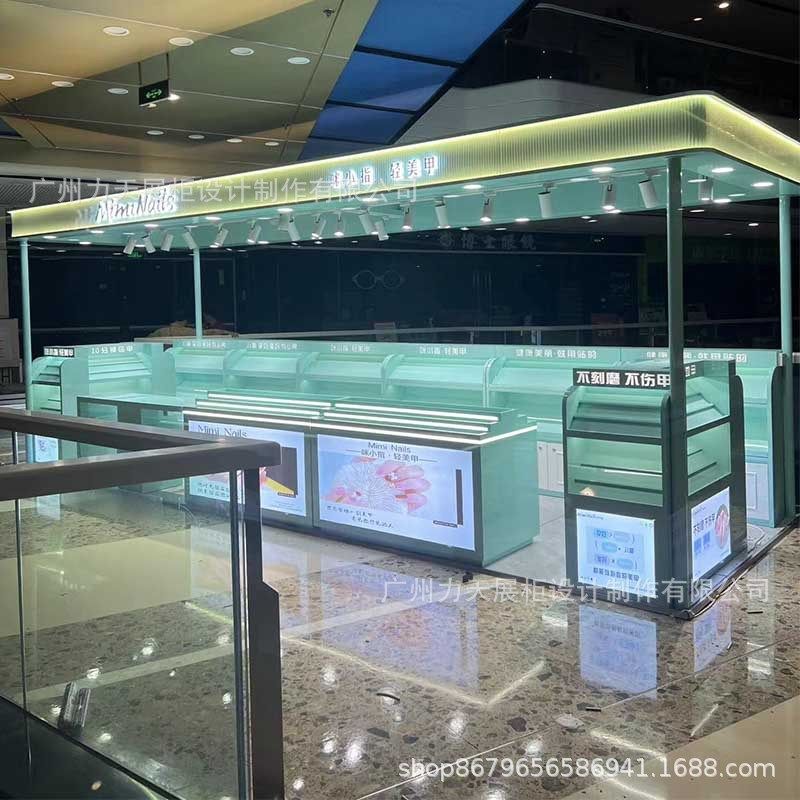 公司展厅烤漆展示柜商场多经点位穿戴甲展示架快闪店带灯促销桁架