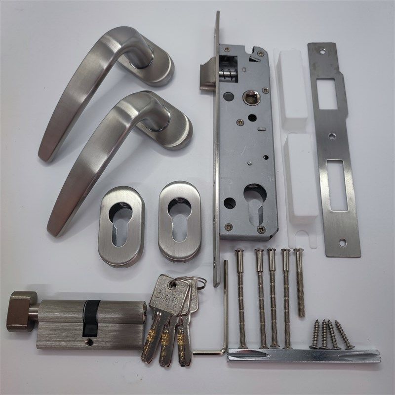 现代简约分体式拉丝室内门锁 静音锁体房门锁卫生间门锁