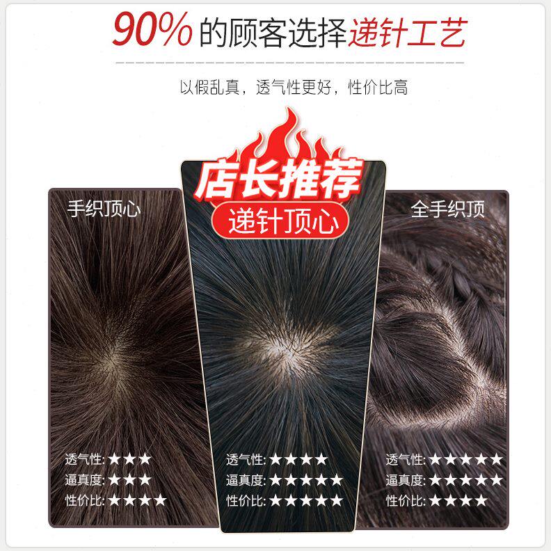 假发全头套女真人发丝妈妈真发头套全真人发短发型日常自然减龄