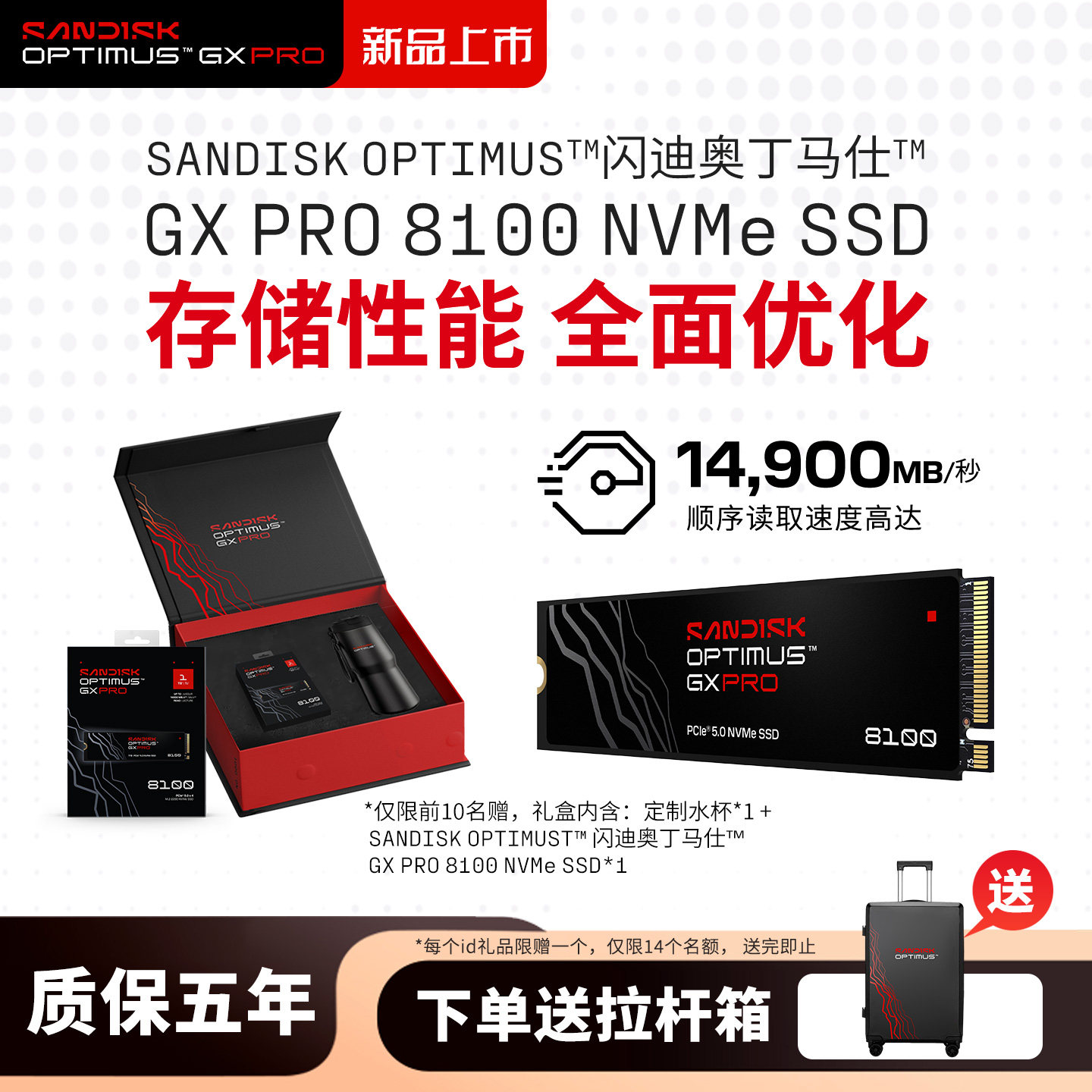 闪迪Optimus GX PRO 8100固态硬盘m2游戏SSD笔记本电脑硬盘
