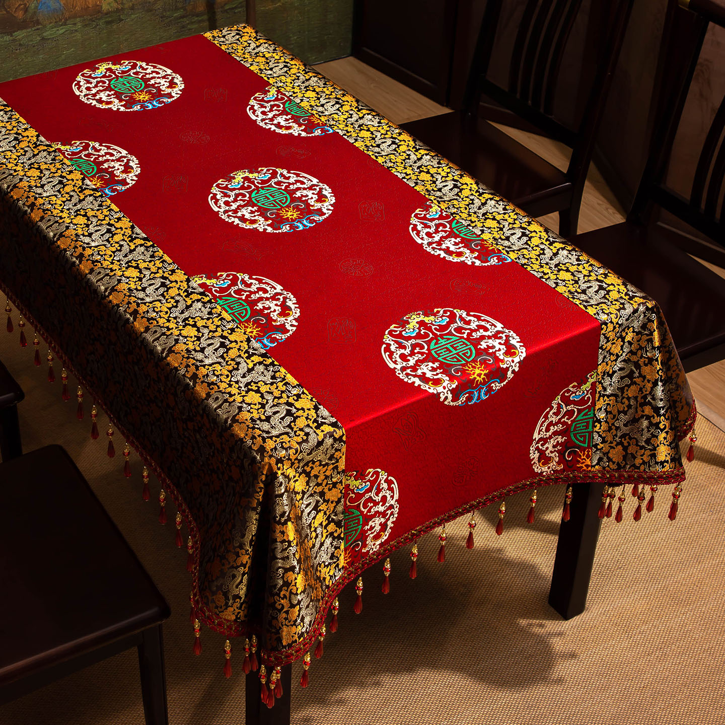 中国风轻奢高级感桌布高端定制