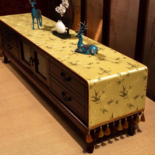 轻奢高级感电视柜盖布茶席桌布