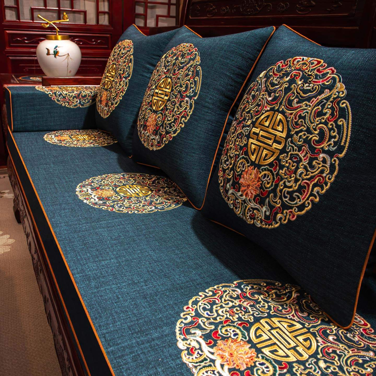 中式红木沙发坐垫罗汉床专用垫加厚实木家具座垫海绵垫四季通用,居家布艺,沙发垫,淘宝优惠券,粉丝福利购,淘宝优惠卷
