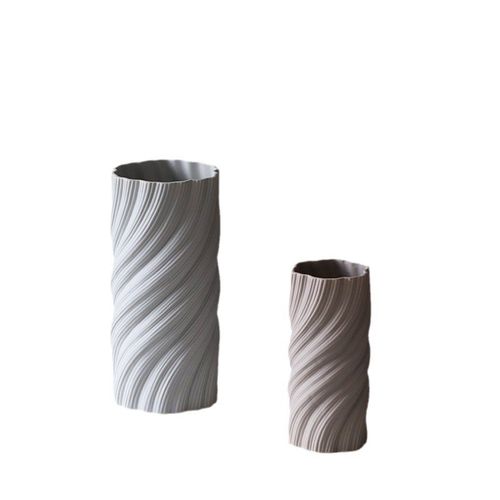 博西家居 扭扭陶瓷花瓶摆件客厅插花瓶新中式家居桌面插花花器