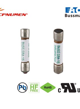 Eaton 电子电路 GLD 125V 1A-15A保险丝陶瓷管 无视觉引脚指示