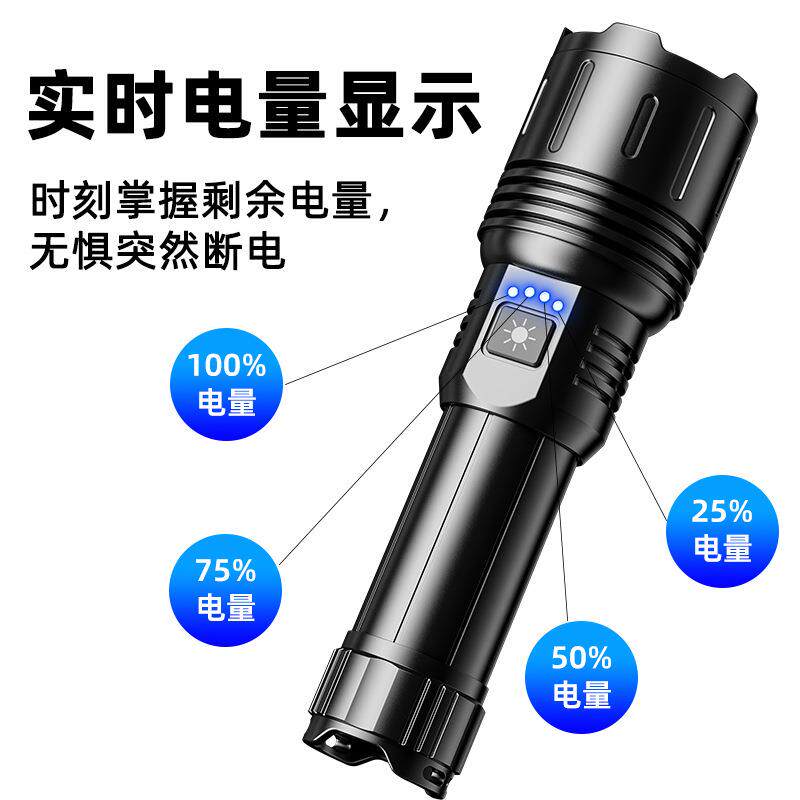 火明珠手电筒强光超亮手持手电超长续航户外变焦远射铝合金手电筒